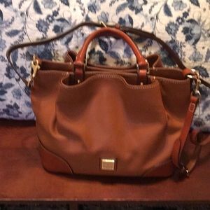 Dooney & Bourke Leather Brenna Satchel Carmel